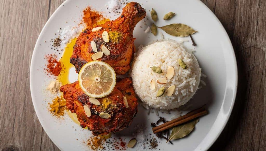 Recette de cuisses de poulet au tandoori et riz parfumé