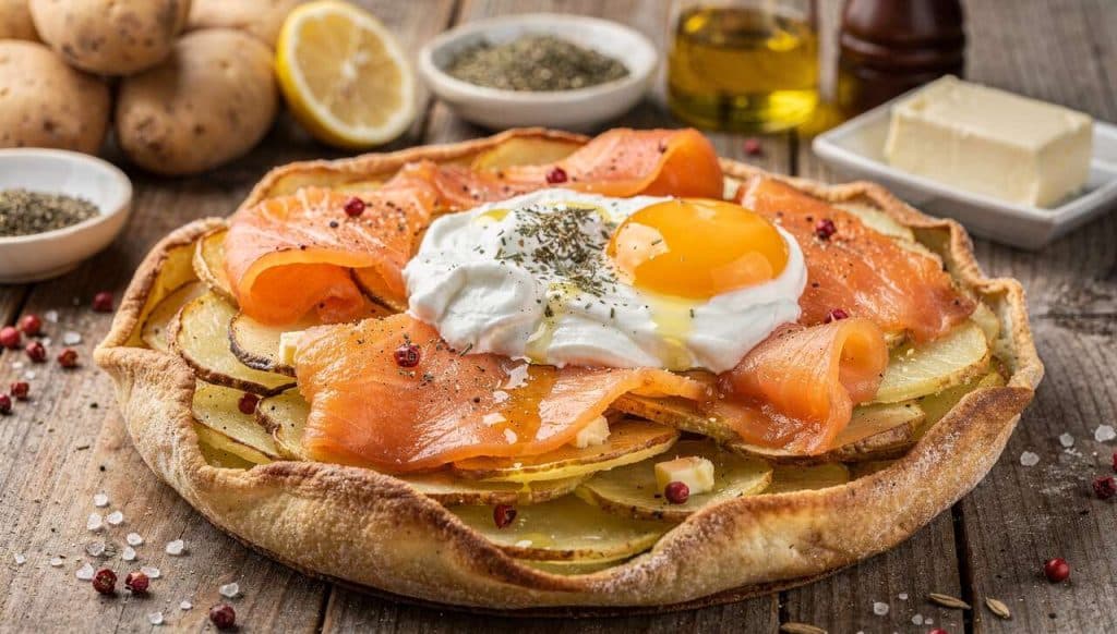 Galette Berrichonne au Saumon Fumé et Crème à la Ciboulette