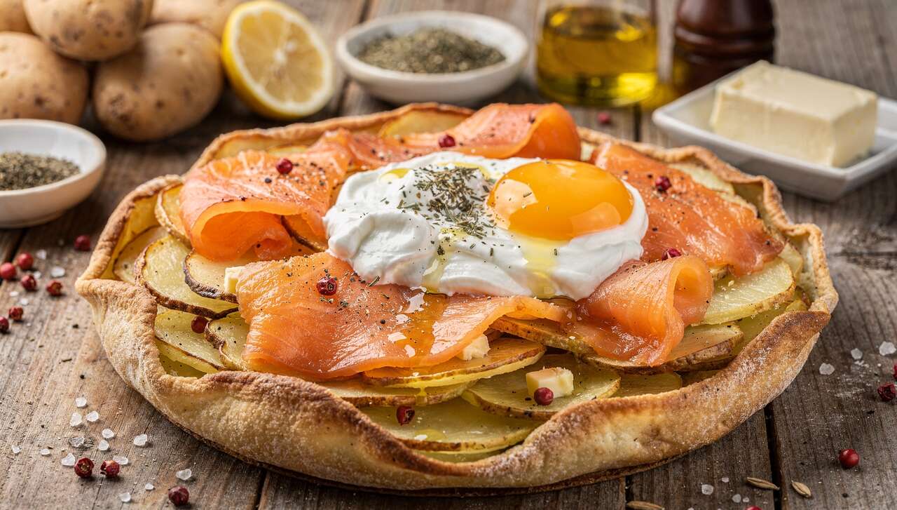 Galette Berrichonne au Saumon Fumé et Crème à la Ciboulette