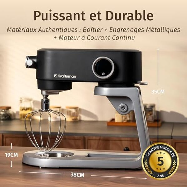 Découvrez notre test complet du robot pâtissier Kraftsman : 5 L, 8 vitesses, tout en métal. Un allié indispensable pour réussir toutes vos préparations culinaires.