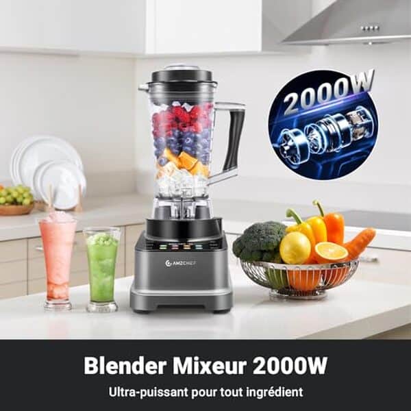 Découvrez notre avis sur le blender AMZCHEF 8-en-1 2000W. Explorez ses performances, sa puissance et ses fonctionnalités pour une cuisine polyvalente et efficace.