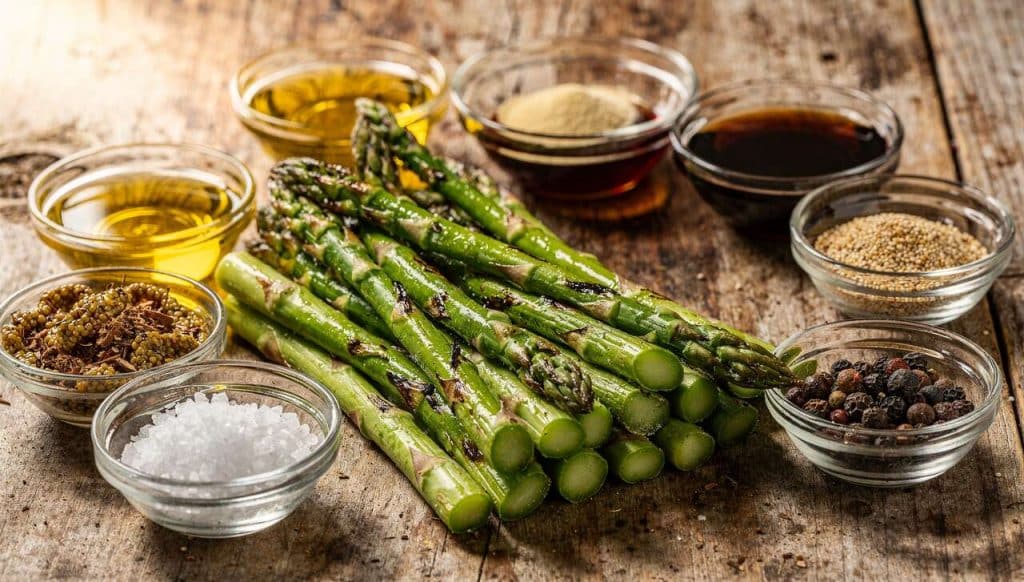 Asperges vertes marinées et grillées au barbecue