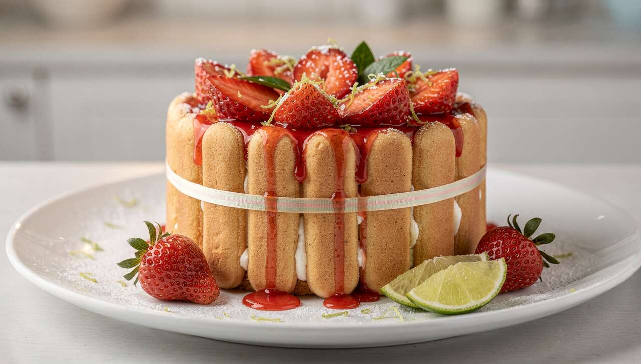 Recette de charlotte aux fraises et citron vert