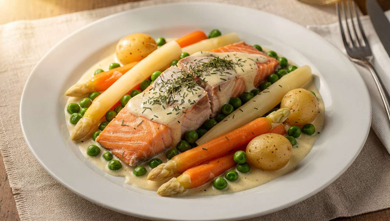 Recette de blanquette de poissons aux légumes nouveaux