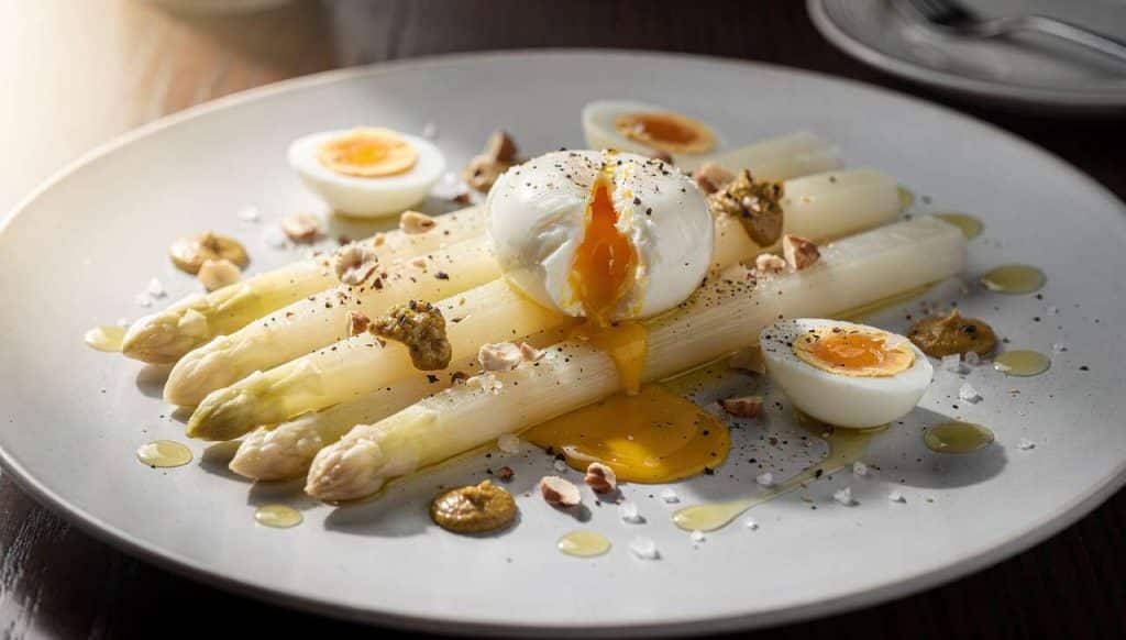 Salade d'asperges et œuf mollet : recette gourmande