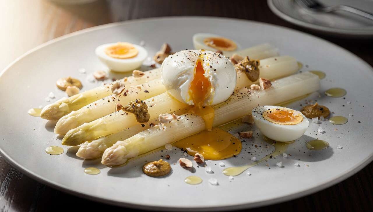Salade d'asperges et œuf mollet : recette gourmande