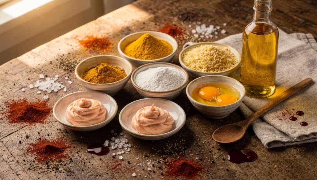 Nuggets de poulet au curry : recette de mayonnaise tomatée
