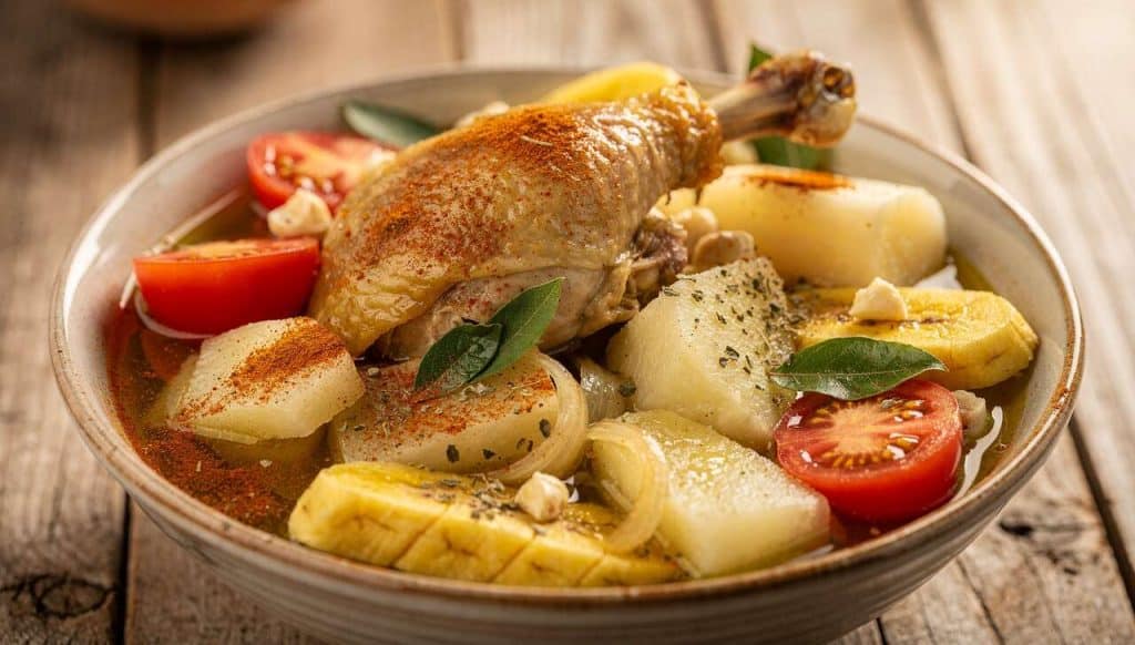Recette : ajiaco au poulet, banane et manioc