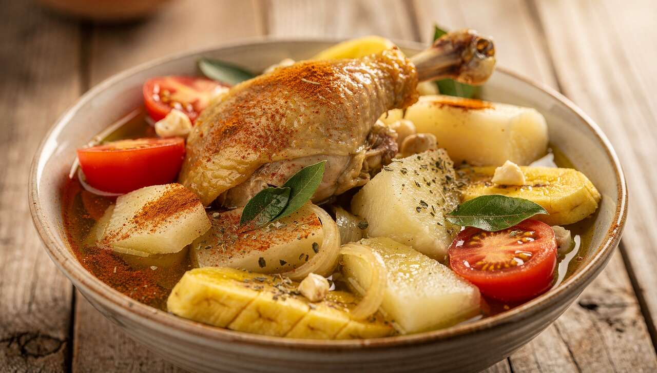 Recette : ajiaco au poulet, banane et manioc