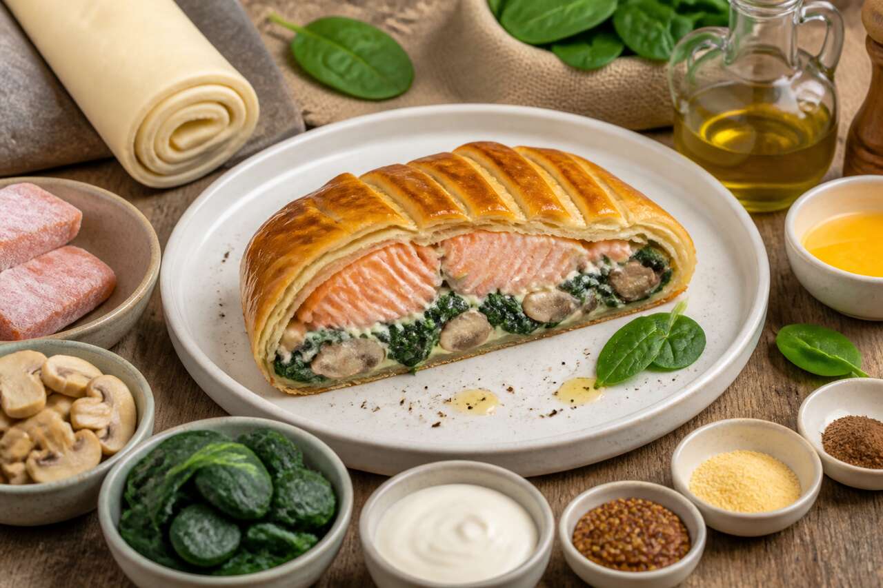 Feuilleté de saumon aux champignons et épinards : une recette gourmande