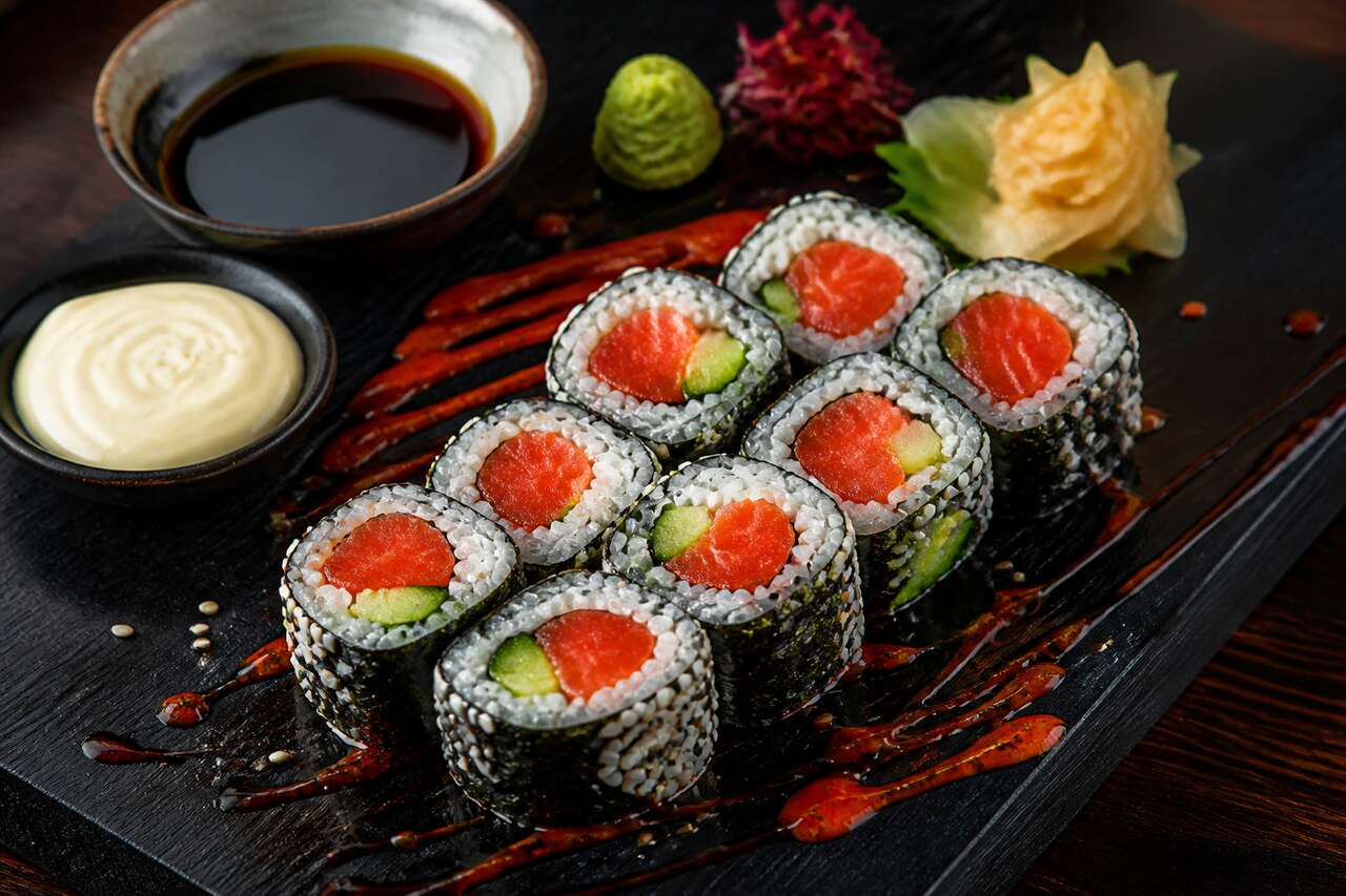 Recette de maki sanglant au saumon et concombre
