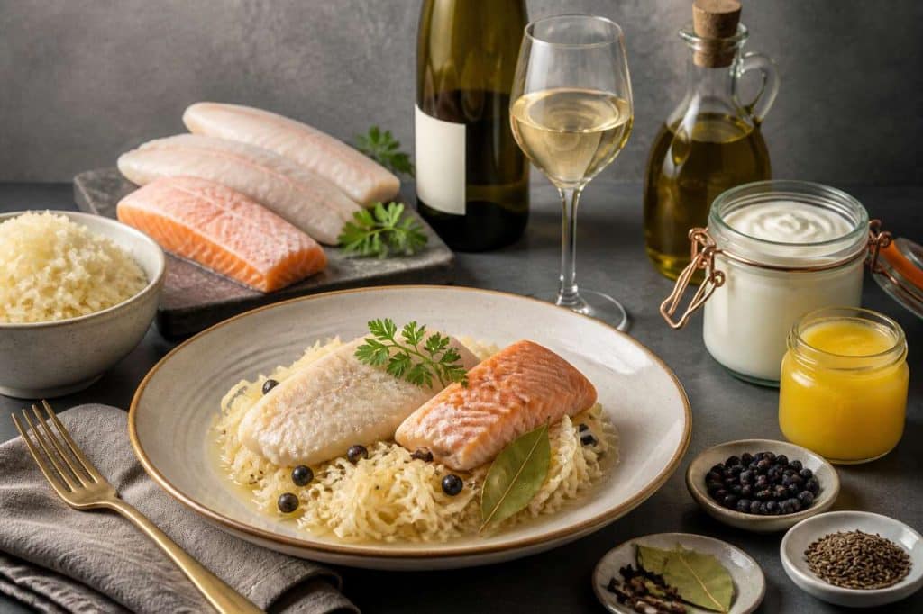Choucroute marine au sandre et saumon : recette savoureuse