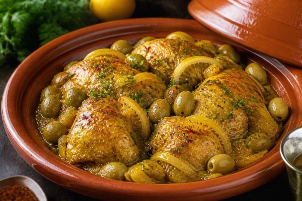 Tajine de poulet au citron confit : recette savoureuse