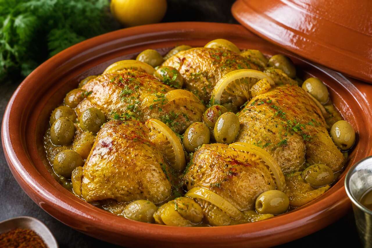 Tajine de poulet au citron confit : recette savoureuse