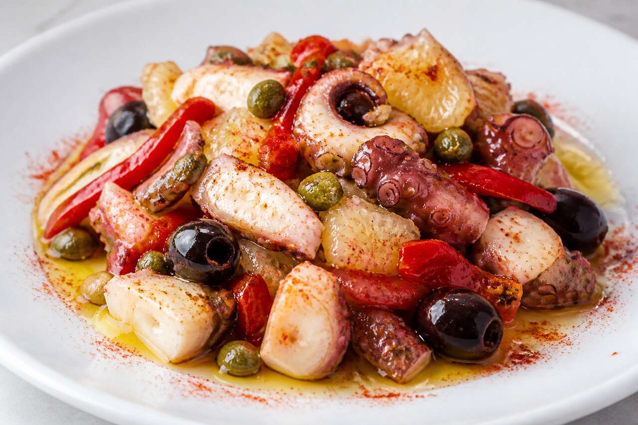 Salade de poulpe : recette au poivron et citron confit