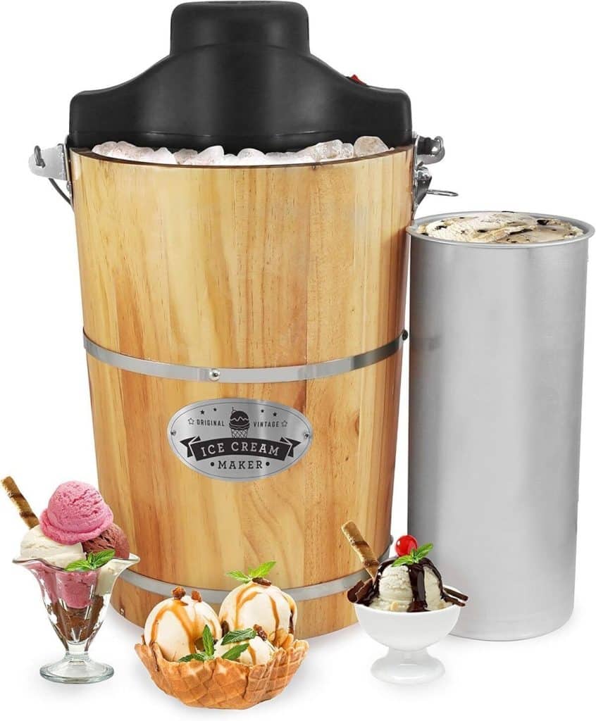 Test : sorbetière électrique elite gourmet eim916 5, 7 l en bois vintage
