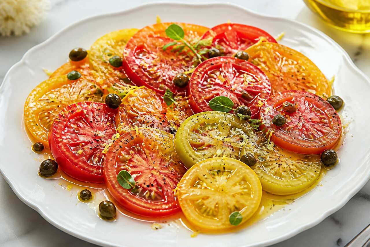 Recette facile : salade de tomates multicolores