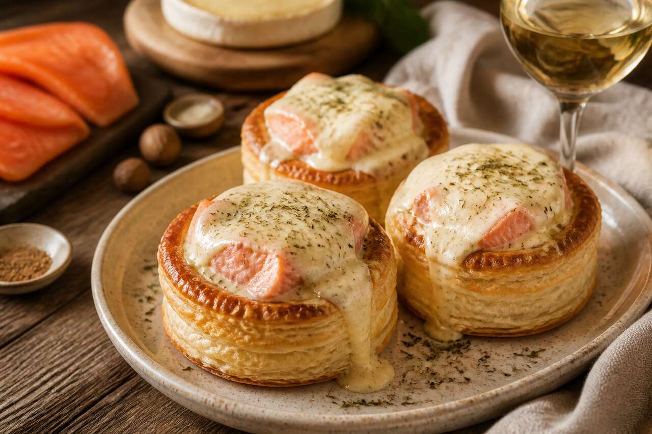 Bouchées à la reine : saumon et Saint-Marcellin