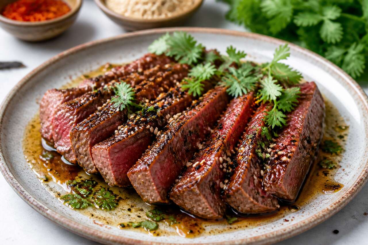 Tataki de boeuf au four : recette croquante à la coriandre et soja