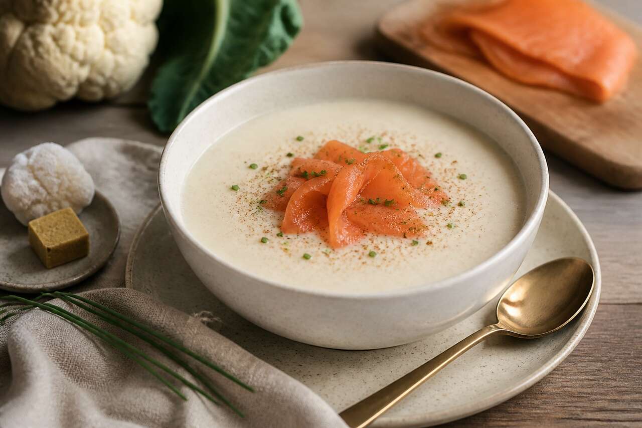 Crème dubarry au saumon fumé : recette gourmande et facile