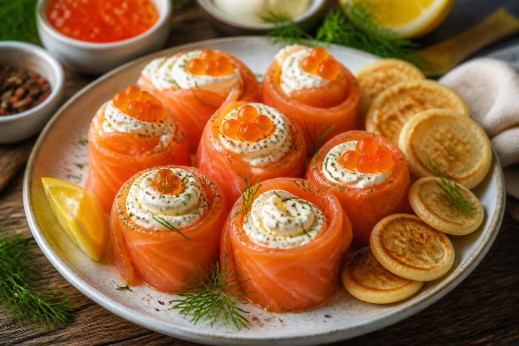 Recette de la corolle de rose au saumon