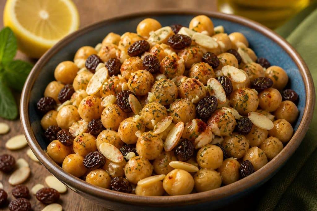 Salade de pois chiches à l'orientale : recette facile et savoureuse