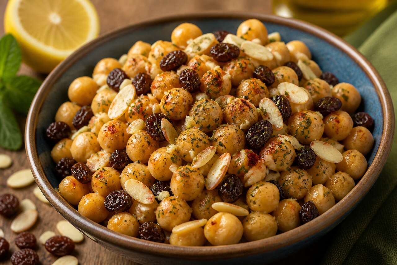Salade de pois chiches à l'orientale : recette facile et savoureuse