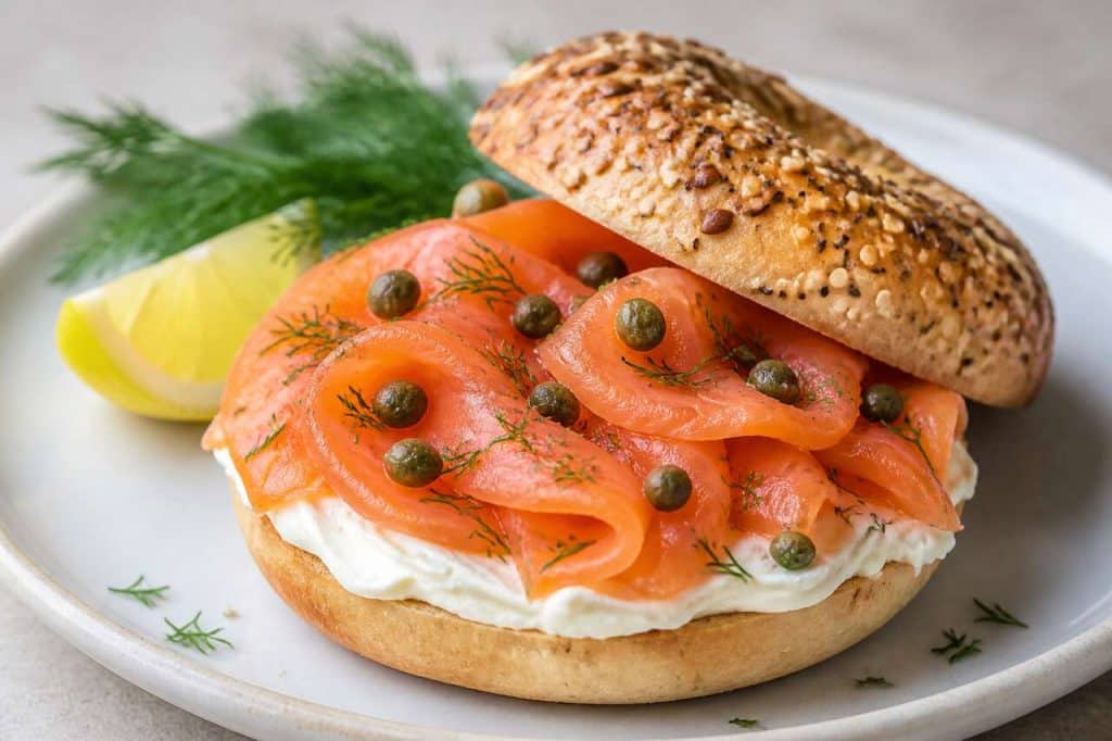 Bagel saumon et fromage : recette transparente