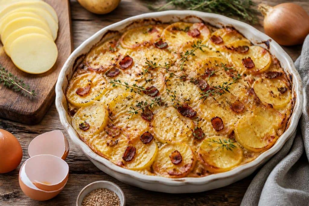 Clafoutis de pommes de terre : recette gourmande et facile